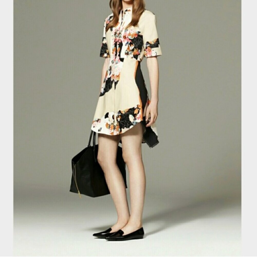 3.1 Philip Lim x Target Dress Short Sleeve Mini Fit Flare Zip Up Floral Small